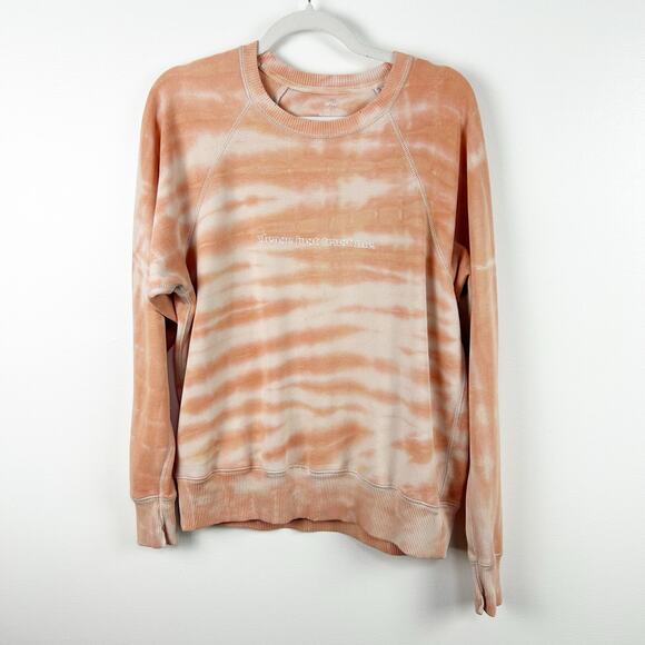 Aerie Coral Peach Tie Dye Sweatshirt Please Trust Me Oversized Size XXS - Picture 1 of 9